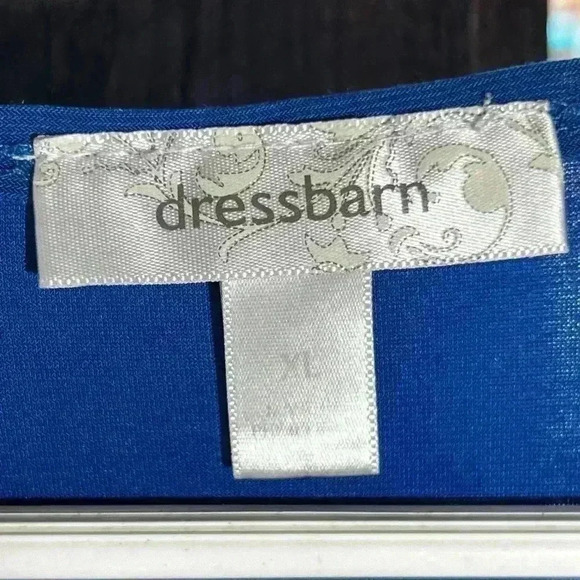 Women's XL Dress Barn Royal Blue Sleeveless Scoop Drape Neck Blouse - Picture 4 of 4